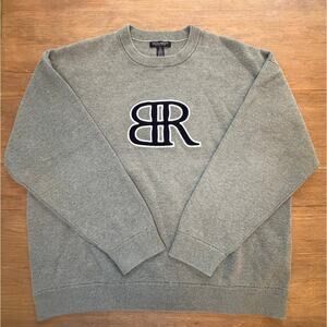 Banana Republic Sweatshirt XL Gray Crewneck Logo Pullover Organic Cotton Casual